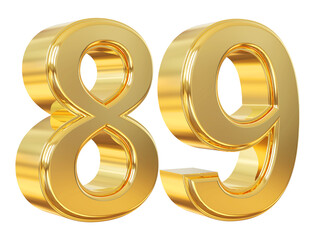 3d number 89 gold
