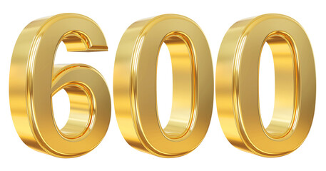 3d number 600 gold
