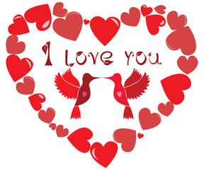 valentines day card with hearts