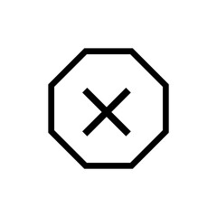 Stop, error icon , octagon with cross icon 