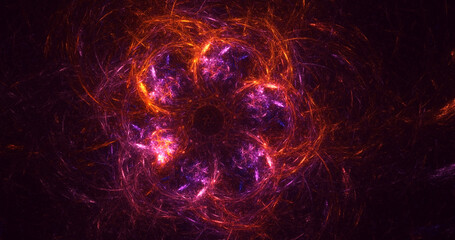 3D rendering abstract colorful fractal light background