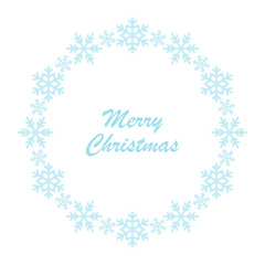 Round frame with snowflakes