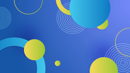 Blue and yellow abstract minimal background with circle. Trendy gradient circle pattern background texture. Minimal color gradient banner template. for poster, certificate, presentation, landing page
