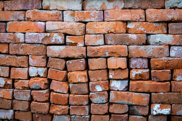 Red brick wall. Brick background