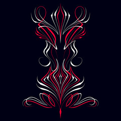 Floral art illustration. Pinstriping art motorcycle and car pinstripe vintage hand drawn. Modern tribal illustration. For vinyl sticker, painting template, tattoo, apparel, merchandise. Vector Eps 10.