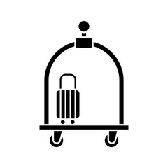 Luggage Cart icon. bellhop sign for mobile concept and web design. vector illustration