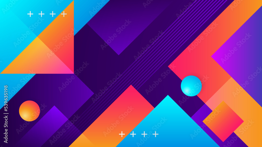 Aufkleber Color gradient backgrounds, abstract geometric square patterns, vector trendy line design. Simple minimal elements in line color gradient, modern pattern background