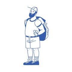 traveler man with backpack