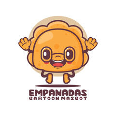 Empanadas cartoon mascot. food vector illustration