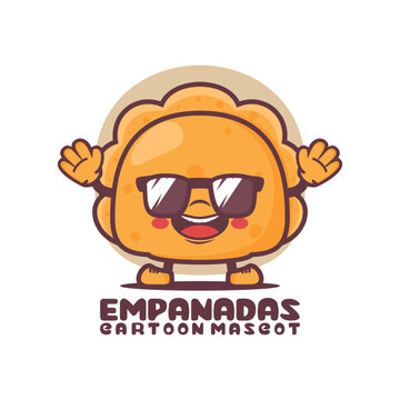 Empanadas Cartoon Mascot. Food Vector Illustration