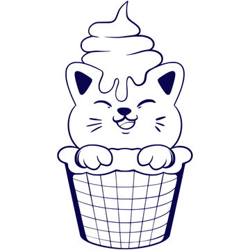 recommend clip art: cat es cream cute art line