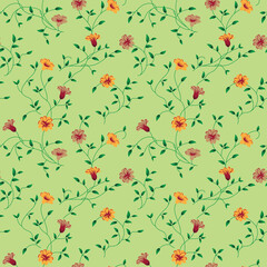 small textile seamless pattern with flowers, vector floral pattern 