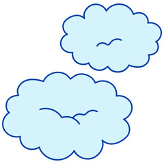 Clouds hand drawn illustration in cartoon design