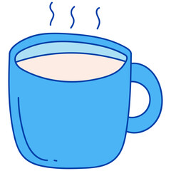 Hot milk cup hand drawn illustration in cartoon design
