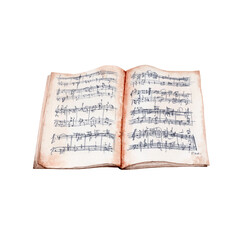 Fototapeta na wymiar Classical Music Conductor's Score watercolor illustration.
