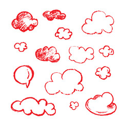 빨간 색연필 손그림 편집 소스 - 1. 구름