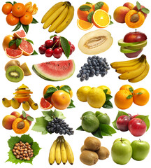 Fruits on a white isolated background