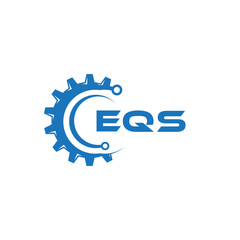 EQS letter technology logo design on white background. EQS creative initials letter IT logo concept. EQS setting shape design.
