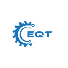 EQT letter technology logo design on white background. EQT creative initials letter IT logo concept. EQT setting shape design.
