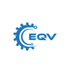 EQV letter technology logo design on white background. EQV creative initials letter IT logo concept. EQV setting shape design.
