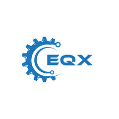 EQX letter technology logo design on white background. EQX creative initials letter IT logo concept. EQX setting shape design.

