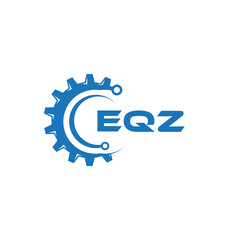 EQZ letter technology logo design on white background. EQZ creative initials letter IT logo concept. EQZ setting shape design.

