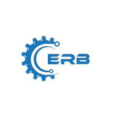 ERB letter technology logo design on white background. ERB creative initials letter IT logo concept. ERB setting shape design.
