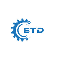 ETD letter technology logo design on white background. ETD creative initials letter IT logo concept. ETD setting shape design.
