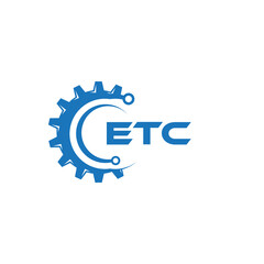 ETC letter technology logo design on white background. ETC creative initials letter IT logo concept. ETC setting shape design.
