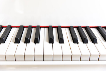 close up of piano keys