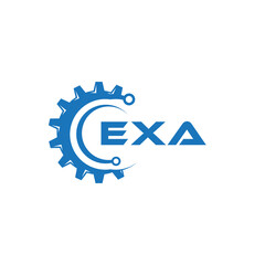 EXA letter technology logo design on white background. EXA creative initials letter IT logo concept. EXA setting shape design.
