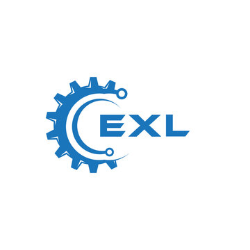 EXL letter technology logo design on white background. EXL creative initials letter IT logo concept. EXL setting shape design.
