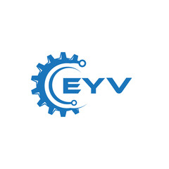 EYV letter technology logo design on white background. EYV creative initials letter IT logo concept. EYV setting shape design.
