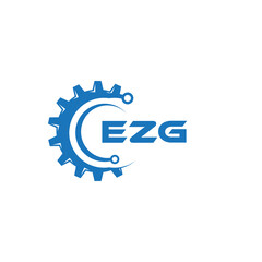 EZG letter technology logo design on white background. EZG creative initials letter IT logo concept. EZG setting shape design.
