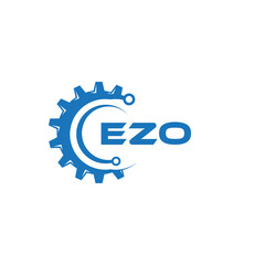 EZO letter technology logo design on white background. EZO creative initials letter IT logo concept. EZO setting shape design.
