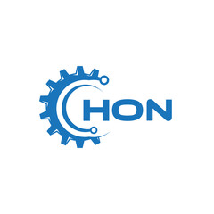 HON letter technology logo design on white background. HON creative initials letter IT logo concept. HON setting shape design.
