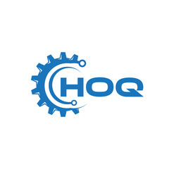HOQ letter technology logo design on white background. HOQ creative initials letter IT logo concept. HOQ setting shape design.
