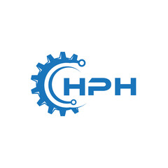 HPH letter technology logo design on white background. HPH creative initials letter IT logo concept. HPH setting shape design.
