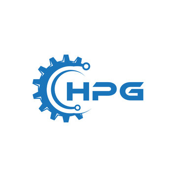 HPG letter technology logo design on white background. HPG creative initials letter IT logo concept. HPG setting shape design.
