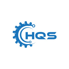 HQS letter technology logo design on white background. HQS creative initials letter IT logo concept. HQS setting shape design.
