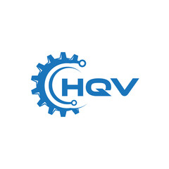 HQV letter technology logo design on white background. HQV creative initials letter IT logo concept. HQV setting shape design.
