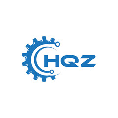 HQZ letter technology logo design on white background. HQZ creative initials letter IT logo concept. HQZ setting shape design.
