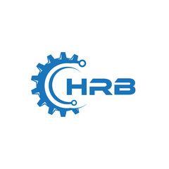 HRB letter technology logo design on white background. HRB creative initials letter IT logo concept. HRB setting shape design.
