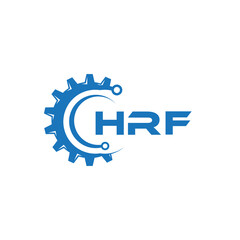 HRF letter technology logo design on white background. HRF creative initials letter IT logo concept. HRF setting shape design.
