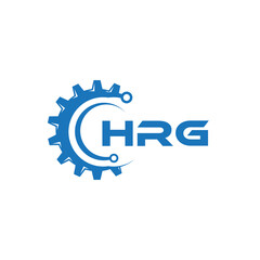 HRG letter technology logo design on white background. HRG creative initials letter IT logo concept. HRG setting shape design.
