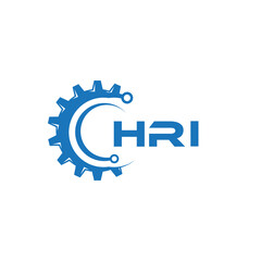 HRI letter technology logo design on white background. HRI creative initials letter IT logo concept. HRI setting shape design.
