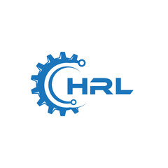 HRL letter technology logo design on white background. HRL creative initials letter IT logo concept. HRL setting shape design.
