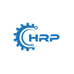 HRP letter technology logo design on white background. HRP creative initials letter IT logo concept. HRP setting shape design.
