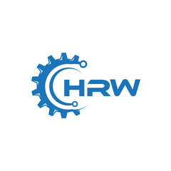 HRW letter technology logo design on white background. HRW creative initials letter IT logo concept. HRW setting shape design.
