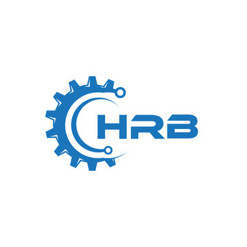 HRB letter technology logo design on white background. HRB creative initials letter IT logo concept. HRB setting shape design.
